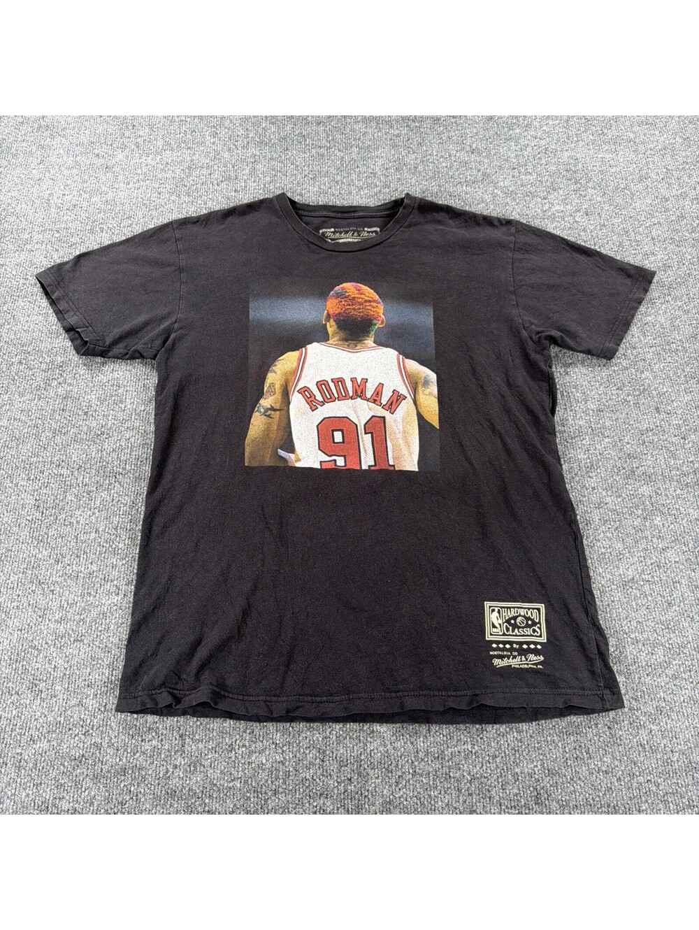 Dennis Rodman T-Shirt Mitchell & Ness Hardwood Classics Sz Large NBA Retro 90s